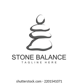 Balance Stone Logo Design, Vector Therapy Stone, Massage Stone, Hot Stone And Zenstone, Product Brand Illustration