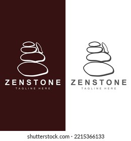 Balance Stone Logo Design, Vector Therapy Stone, Massage Stone, Hot Stone And Zenstone, Product Brand Illustration