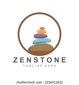 Balance Stone Logo Design, Vector Therapy Stone, Massage Stone, Hot Stone And Zenstone, Product Brand Illustration