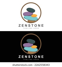Balance Stone Logo Design, Vector Therapy Stone, Massage Stone, Hot Stone And Zenstone, Product Brand Illustration