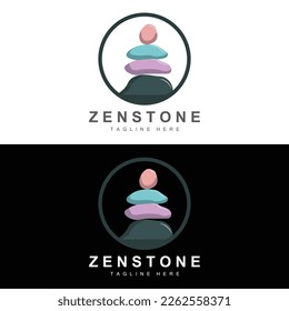 Balance Stone Logo Design, Vector Therapy Stone, Massage Stone, Hot Stone And Zenstone, Product Brand Illustration