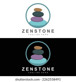 Balance Stone Logo Design, Vector Therapy Stone, Massage Stone, Hot Stone And Zenstone, Product Brand Illustration
