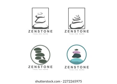 Balance Stone Logo Design, Vector Therapy Stone, Massage Stone, Hot Stone And Zenstone, Product Brand Illustration