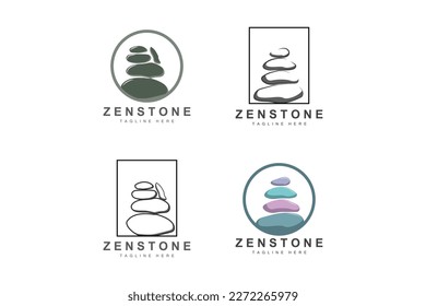 Balance Stone Logo Design, Vector Therapy Stone, Massage Stone, Hot Stone And Zenstone, Product Brand Illustration