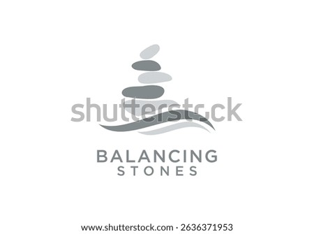 balance stone logo design vector. balance stone design template, simple harmony logo design vector illustration. 