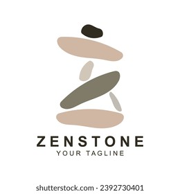 Balance Stone Logo Design, zen stone silhouette logo vector illustration design with creative idea