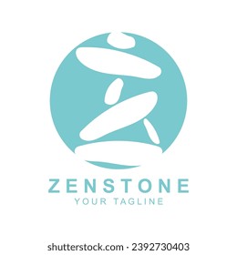 Balance Stone Logo Design, zen stone silhouette logo vector illustration design with creative idea