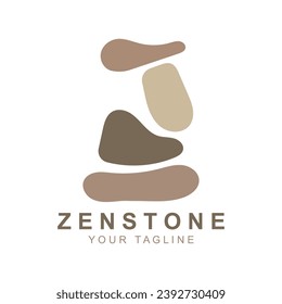 Balance Stone Logo Design, zen stone silhouette logo vector illustration design with creative idea