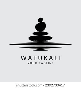 Balance Stone Logo Design, zen stone silhouette logo vector illustration design with creative idea