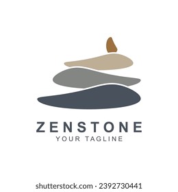 Balance Stone Logo Design, zen stone silhouette logo vector illustration design with creative idea