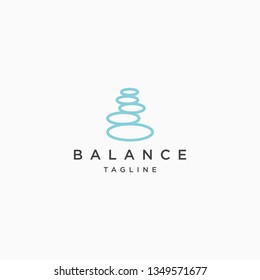 Balance Stone Logo Icon Design Template flat Vector