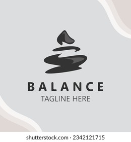 Balance stone logo massage stone yoga, rock arrangement for spa and health meditation symbol