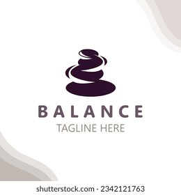 Balance stone logo massage stone yoga, rock arrangement for spa and health meditation symbol