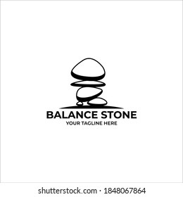 Balance Stone Logo Vector Illustration Design Vintage