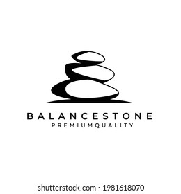 Balance stone logo vector illustration design