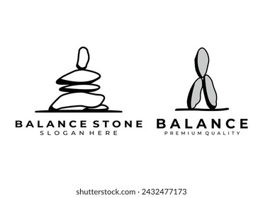 balance stone logo vector illustration design