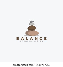 balance stone logo vector inspiration for spa and wellness, logo vector design illustration