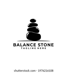 balance stone vintage logo vector symbol illustration design