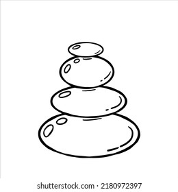 Balance stones for spa. Zen concept of concentration. Simple illustration. Sketch doodle illustration