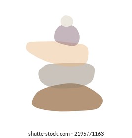 Balance stones for spa. Zen concept of concentration. Simple illustration of stack of geometric shapes