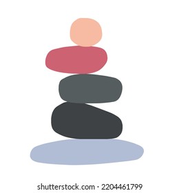 Balance stones for spa. Zen concept of concentration. Simple illustration of stack of geometric shapes