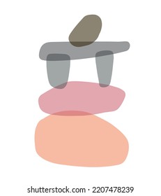 Balance stones for spa. Zen concept of concentration. Simple illustration of stack of geometric shapes