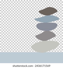 Balance Stones. Balance stone isolated on transparent background. Vector illustration. Eps file 527.