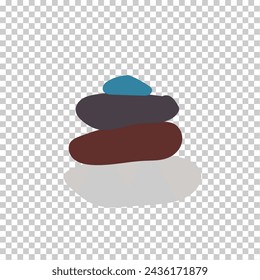 Balance Stones. Balance stone isolated on transparent background. Vector illustration. Eps file 530.