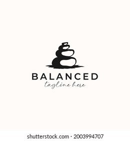 Balance Stones Vintage Concept Logo Template Isolated in White background