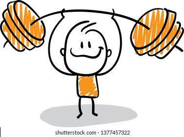 balance strong Doodle style vector illustration object isolated hand draw