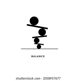 Balance symbol. Harmony sign. Logo stability. Wellbeing concept. Business stability. Vector illustration