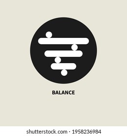 Balance symbol. Psychological wellbeing, logo stability. Peace of mind sign. Vector illustration