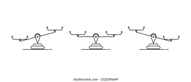 Balance thin line icon set. Isolated on white background. 