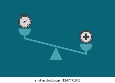 balance time and positive mind, concept of effectiveness and mindfulness