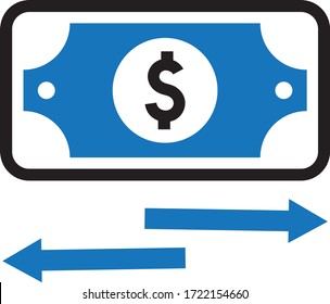 Balance transfer icon, money transfer or fund transfer icon