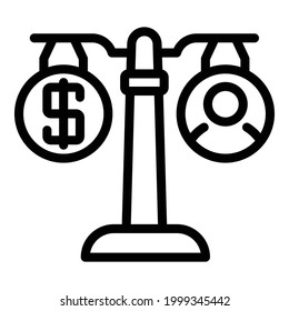 Balance trust relationship icon. Outline Balance trust relationship vector icon for web design isolated on white background