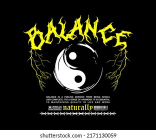 balance typography for urban style, t shirt design graphic streetwear, hoodie, etc