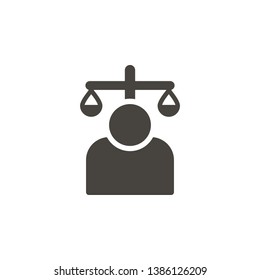 Balance, user vector icon. Simple element illustrationBalance, user vector icon. Material concept vector illustration.