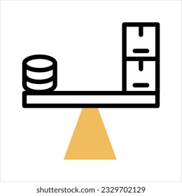 Balance vector icon isolated on white background. Business flat concept .