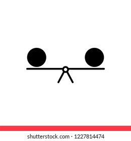 Balance vector icon, stability symbol. Simple, flat design for web or mobile app