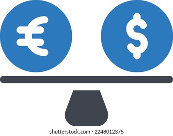 ilustración del vector de balance en un fondo transparente. Símbolos de calidad superior. Iconos vectoriales de glifos para diseño de conceptos y gráficos. 
