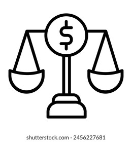 Diseño de iconos de línea de Vector de balance