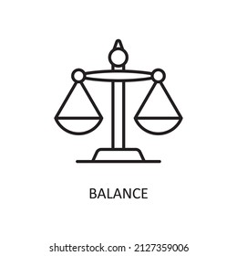 Ilustración de diseño del icono de contorno del vector de balance. Símbolo de Fintech sobre el fondo blanco Archivo EPS 10
