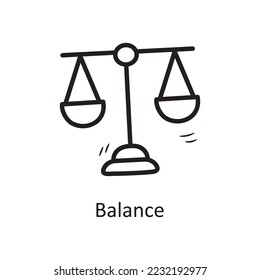Ilustración de diseño de iconos de contorno de vector de balance. Símbolo de negocio sobre archivo EPS 10 de fondo blanco