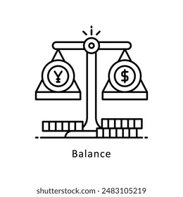 Balance vector  outline icon style illustration. Symbol on White background EPS 10 File