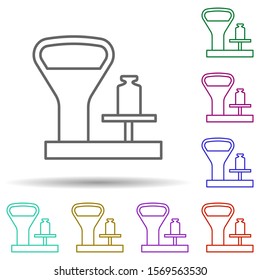 Balance with weight multi color icon. Simple thin line, outline vector of web icons for ui and ux, website or mobile application