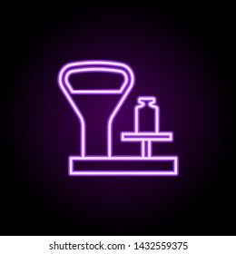 balance with weight neon icon. Elements of web set. Simple icon for websites, web design, mobile app, info graphics