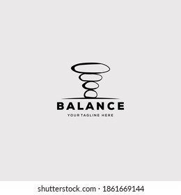 Balance wellness yoga stone logo vector illustration design