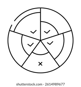 balance wheel line icon vector. balance wheel sign. isolated contour symbol black illustration