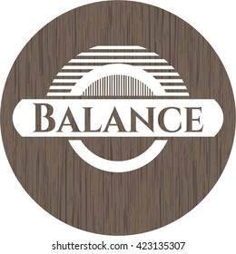 Balance wooden emblem. Vintage.